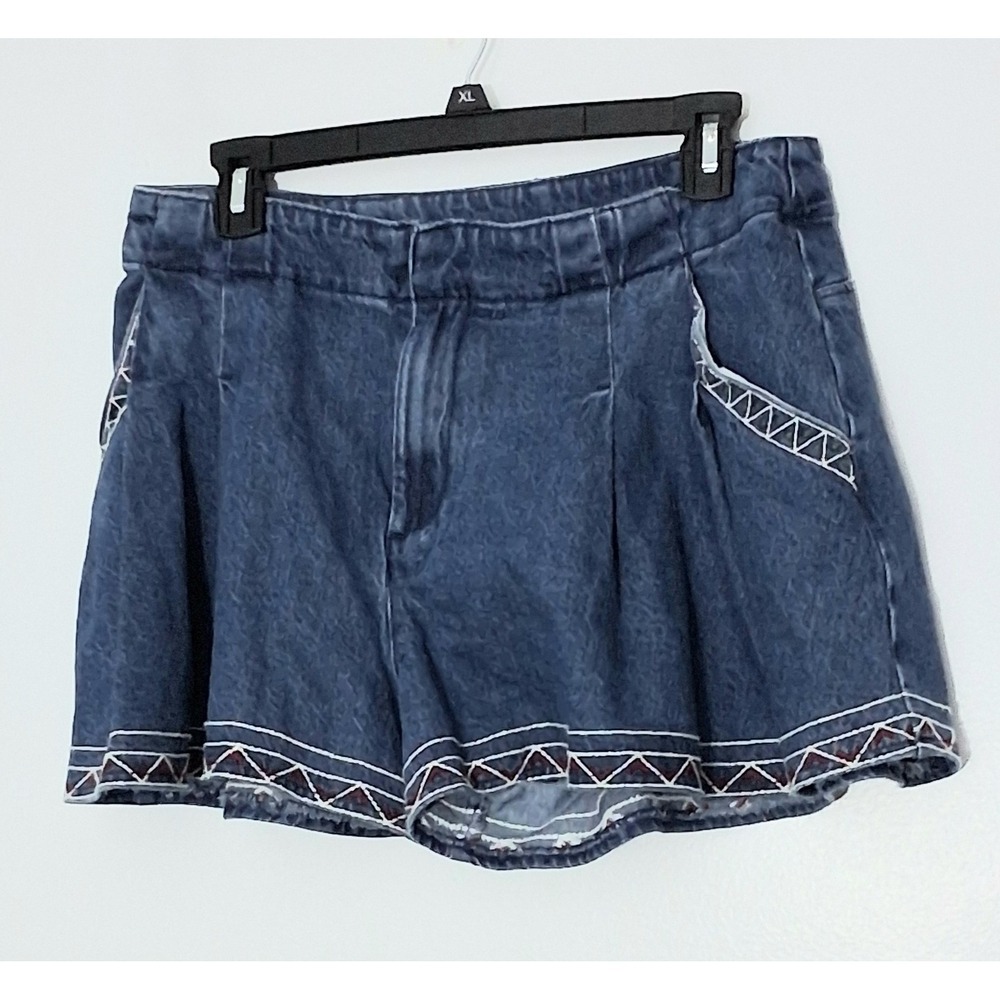 Pilcro Anthropologie Shorts Size 30 Embroidered Pleated Denim Skirty‎ Pre-owned